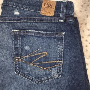 BKE dark wash star stretch jeans
